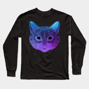 Galaxy Cat Geometric Animal Long Sleeve T-Shirt